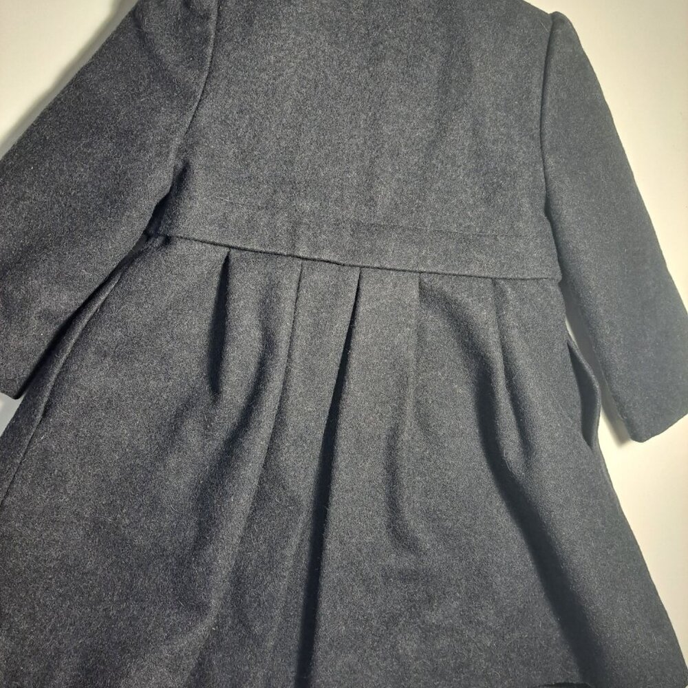 Rothschild Girls 2T Gray Wool Coat Faux Fur Collar & Rosette Buttons Vintage - Picture 6 of 10